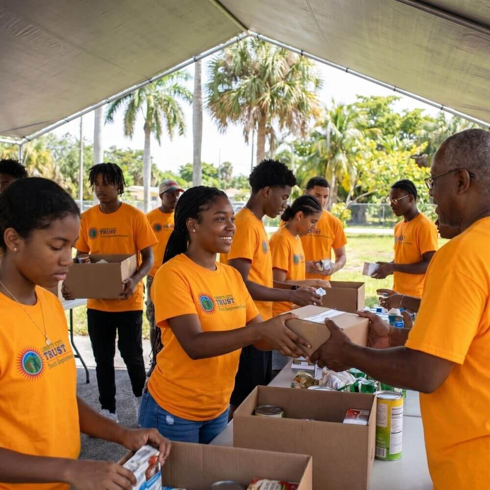 Liberty City Trust - Youth Employment Program Young residents participating in the Liberty City Trust Youth Employment Program gaining work experience and career skills